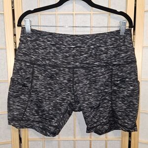 Women's Black and Gray Athletic Shorts